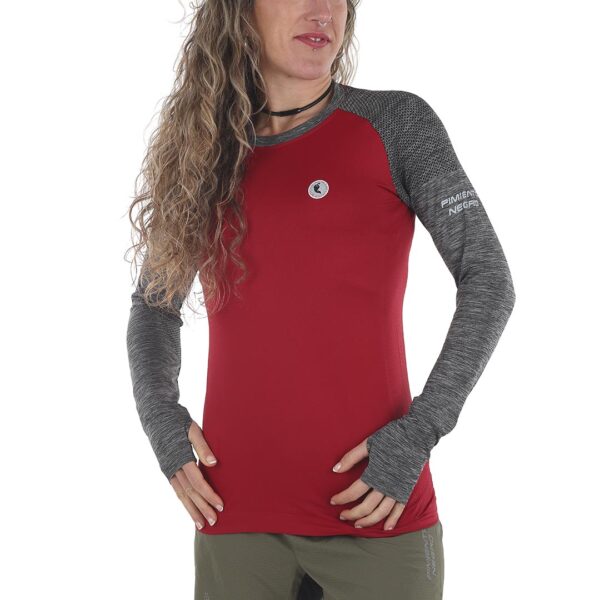 Camiseta Trail Unisex - Manga Larga - Rojo